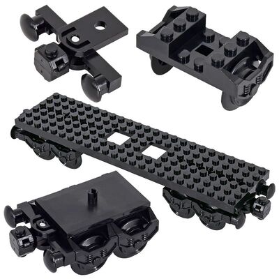 MOC City Creative Idea Train Base Wheel Carriage Building Bl