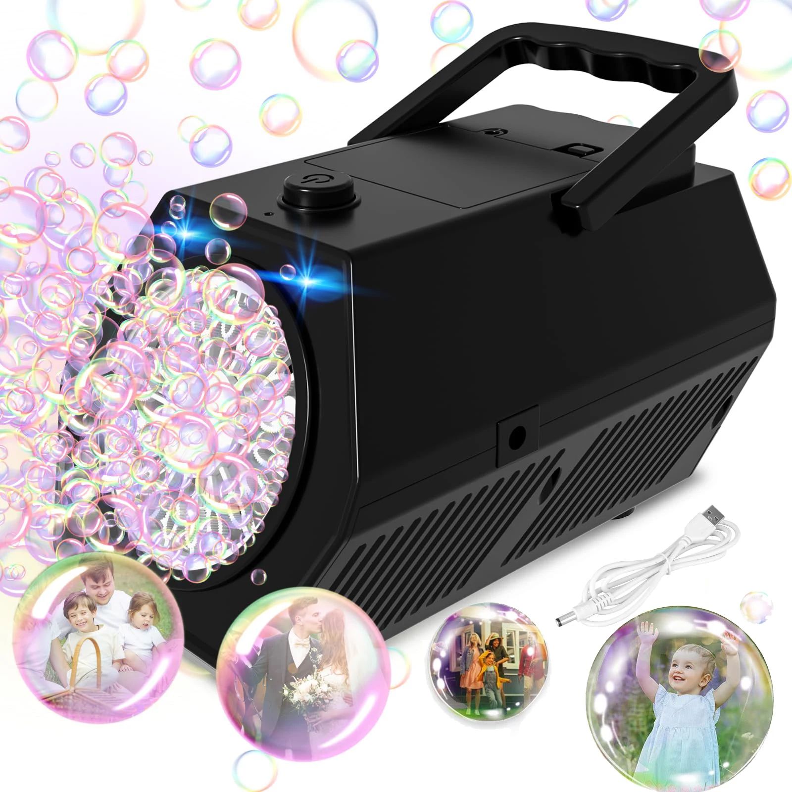 Upgrade Bubble Machine Automatic Bubble Blower with 2 Speed