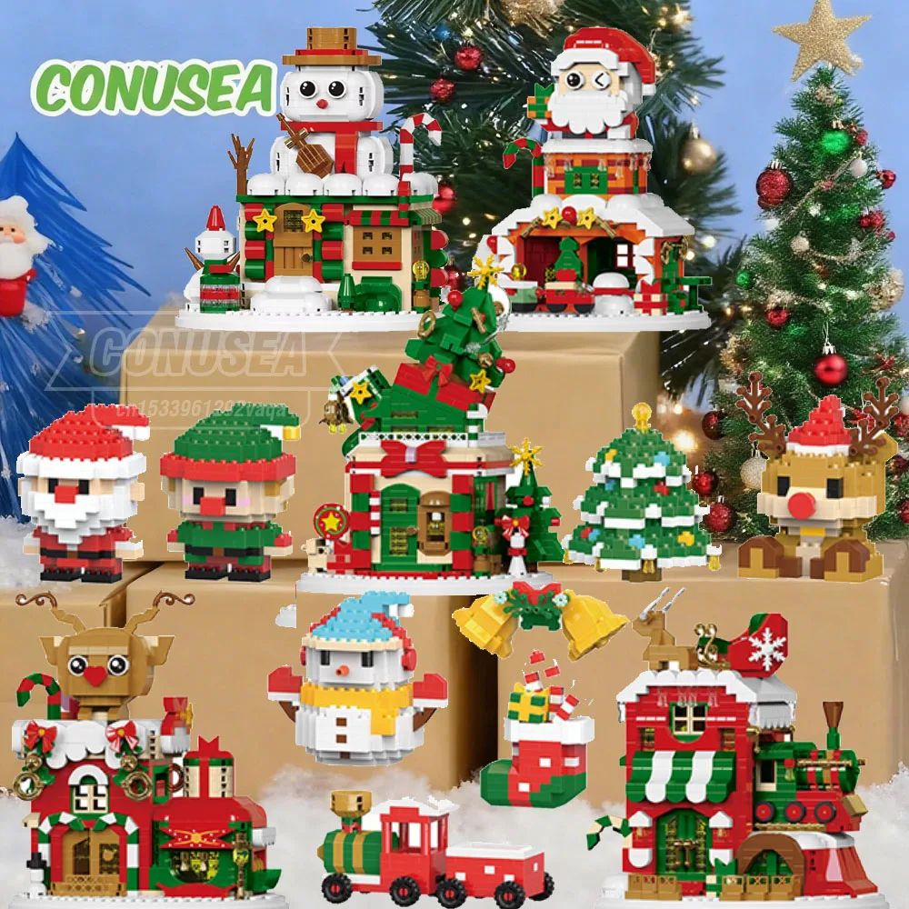 Christmas Gifts Micro Building Block Series Santa Claus Rein