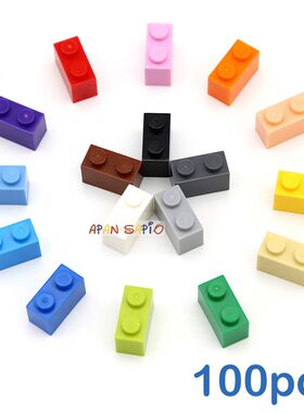100pcs Thick 1x2 DIY Building Blocks Figures Bricks Dot Educ