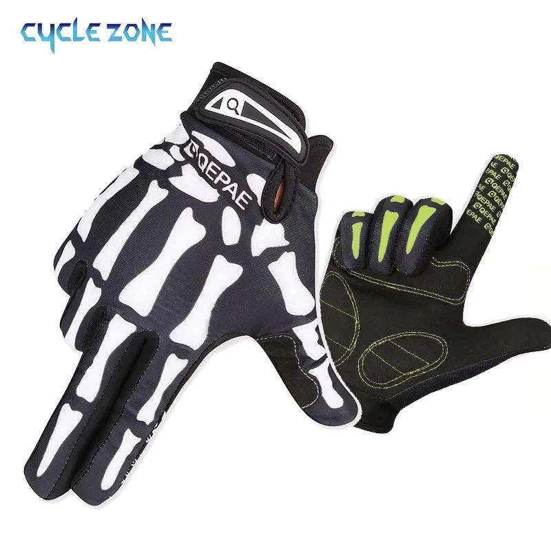 Skull Full Finger Knuckle Glove Anti-slip Mittens Motorcycle