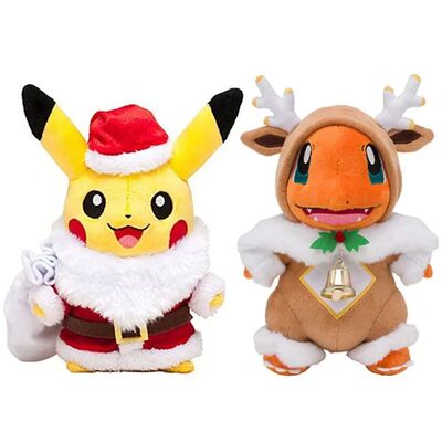 25CM Merry Christmas Sawsbuck Poncho Charmander Pikachu Poke