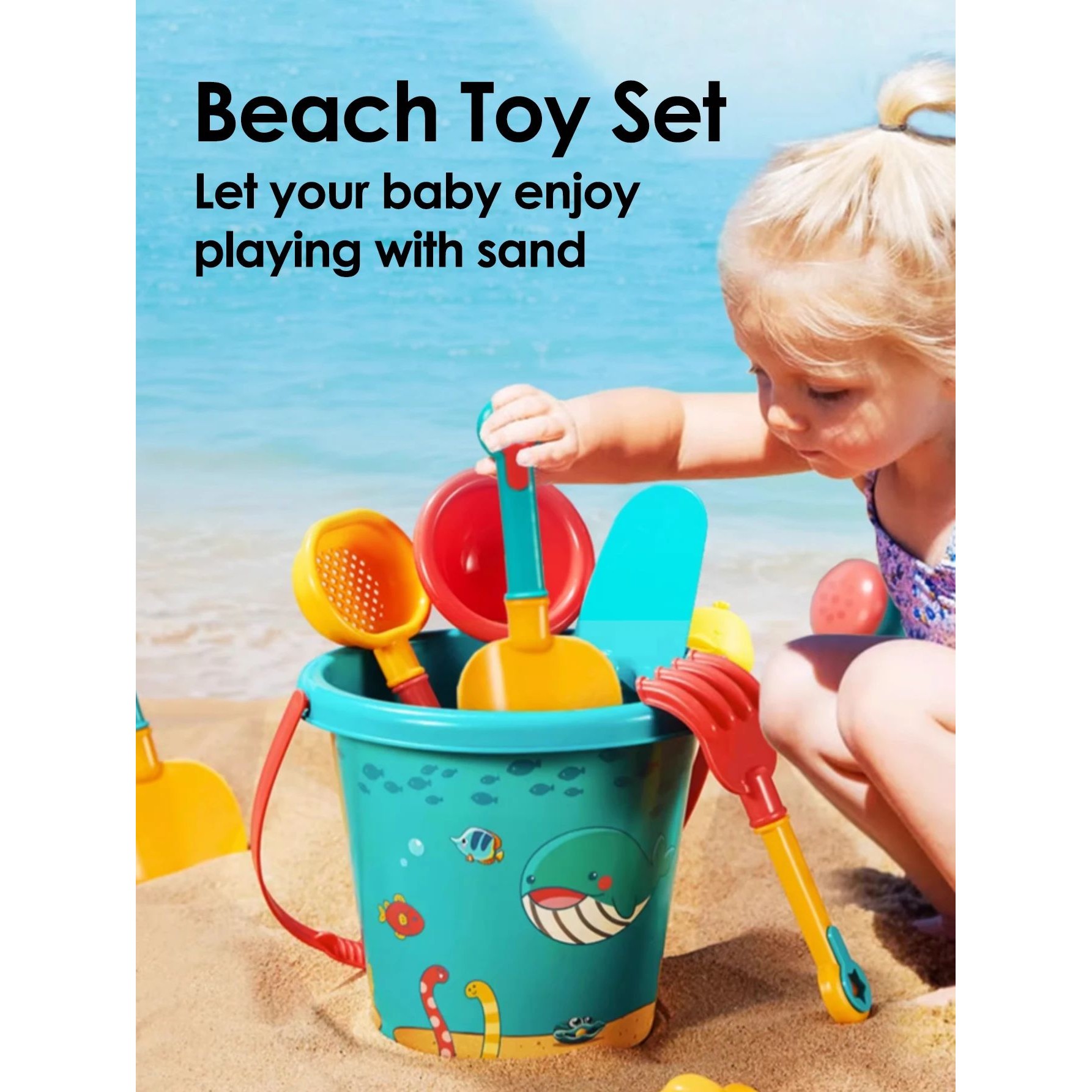 18PCS Summer Beach Set Toys For Kids Digging Sand Plastic Bu