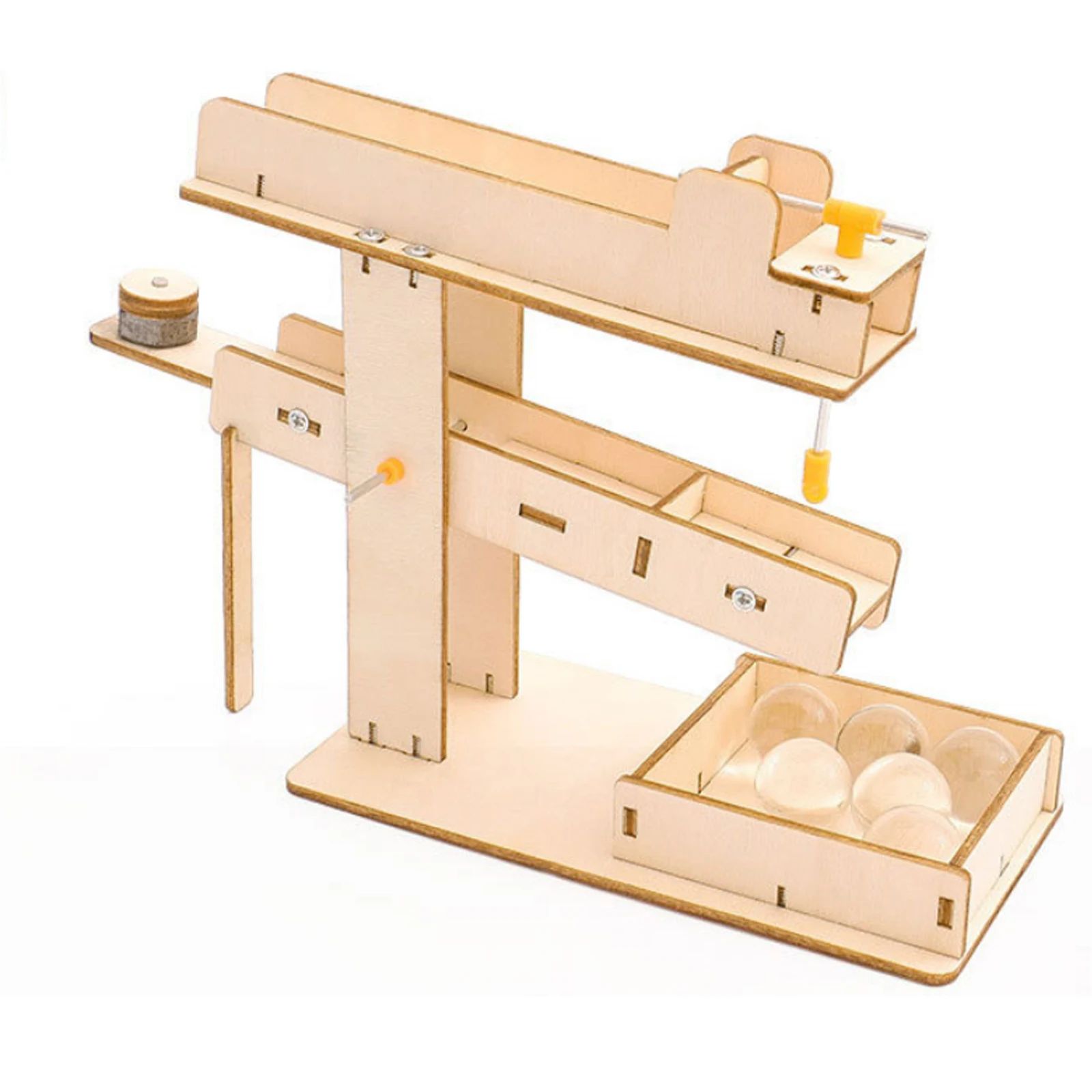 Marble Run Seesaw Steam Mechanical Gear DIY Wooden Model Bui