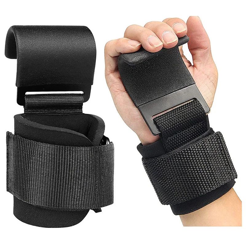 Weight Lifting Hook Grips With Wrist Wraps Hand-Bar Wrist St