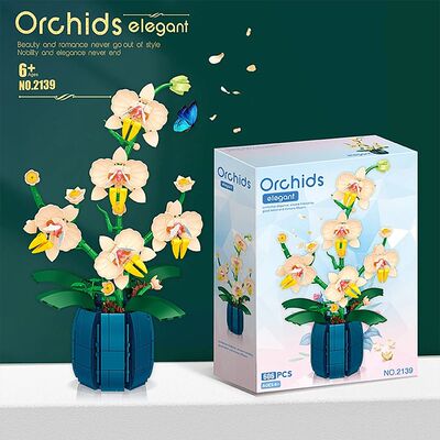 Building Blocks Orchid Flowers Bouquet Flower Blocks Bonsai