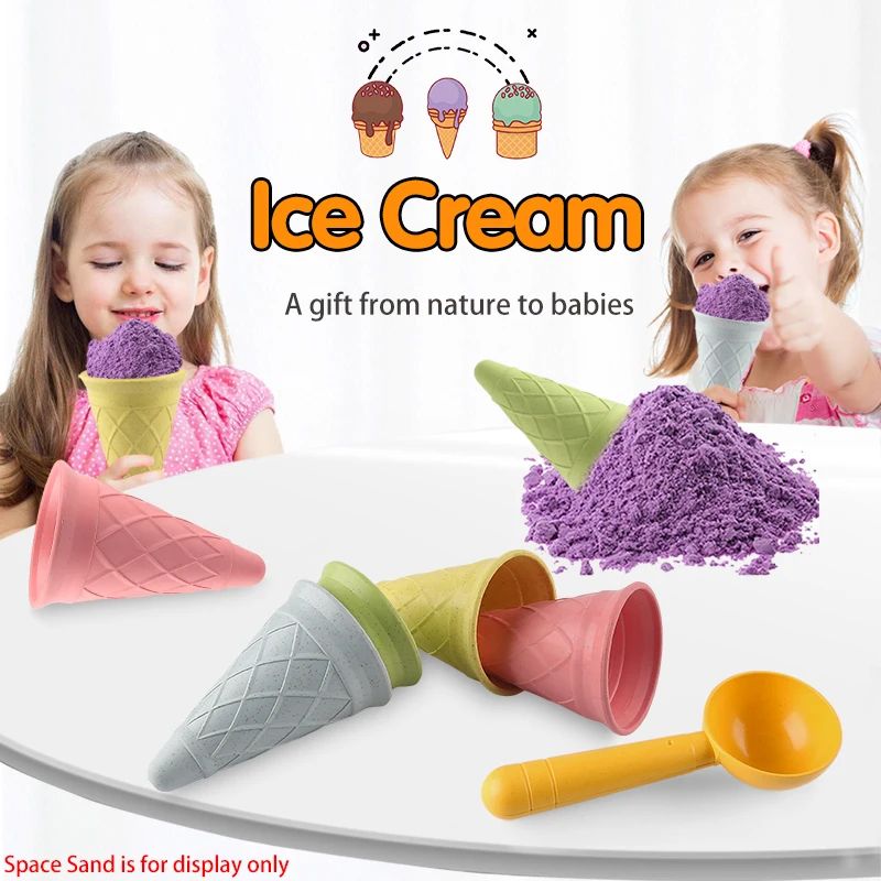 Children Play House Toy Beach Ice Cream Tube Digging Spoon S