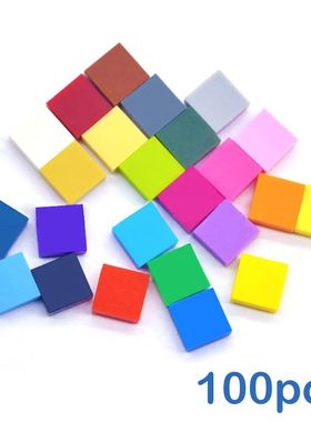 100pcs DIY Building Blocks Figure Bricks Smooth 1x1 24Color
