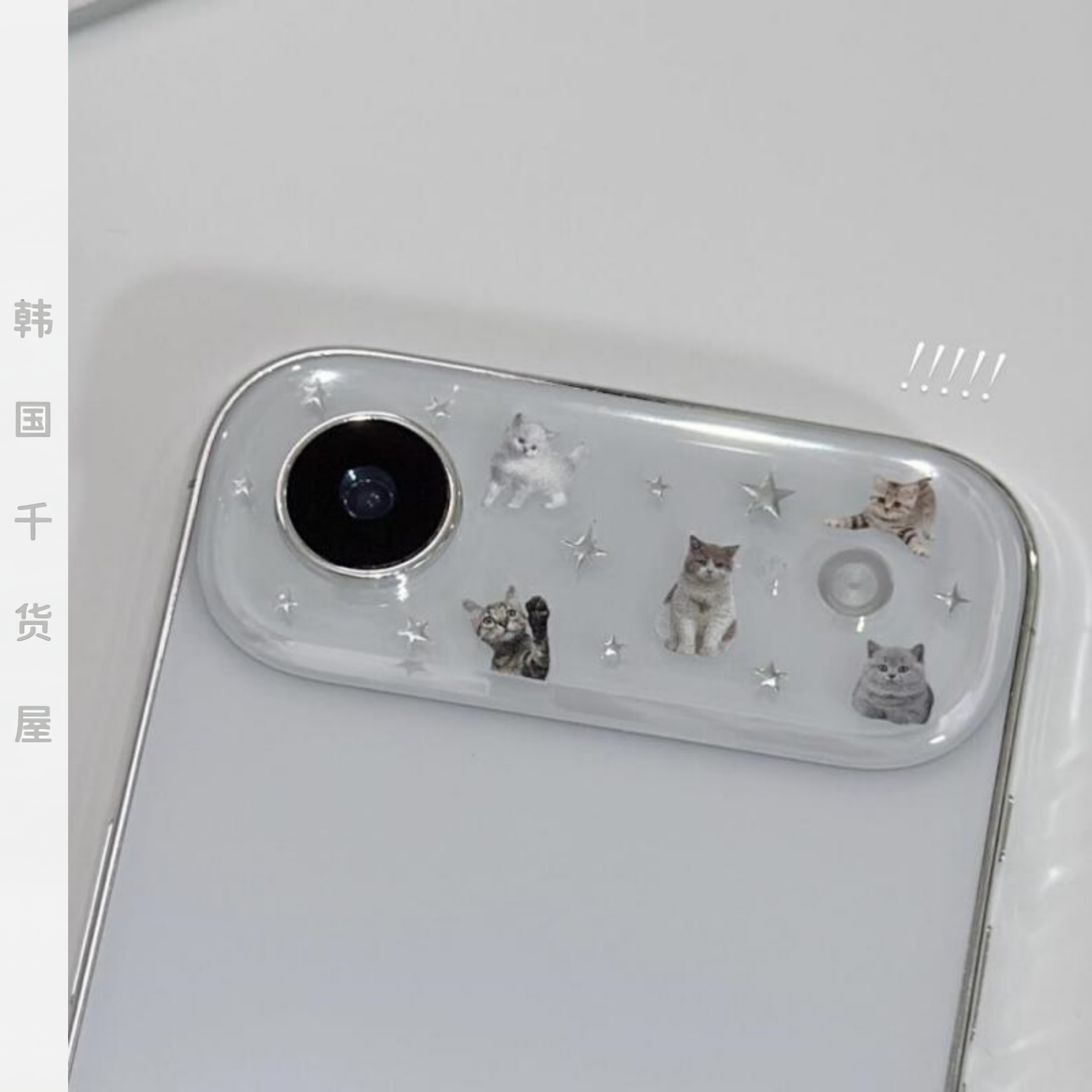 dustdusty韩国代购ins风可爱小众猫咪星星迷你贴纸手机镜头贴纸