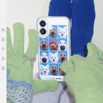 byemypie韩国代购ins风小众可爱狗狗ID照片透明手机壳全包防摔壳