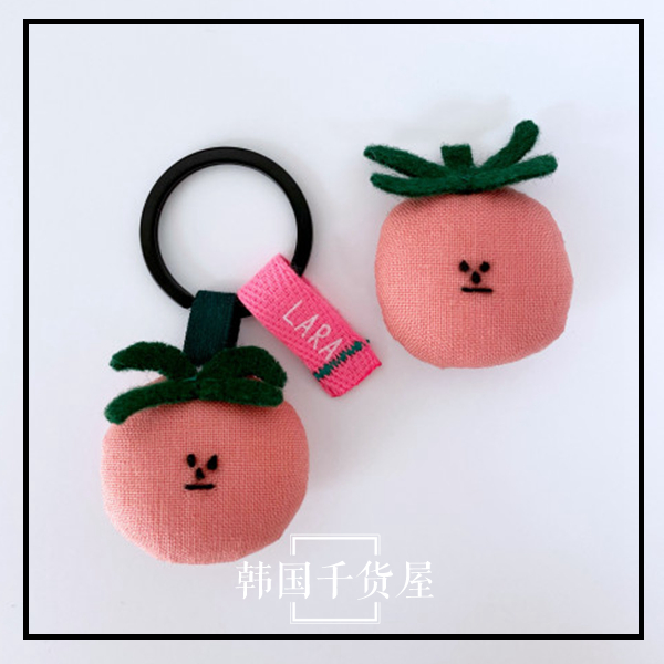 韩国onemorebag正品代购lara创意可爱粉嫩西红柿小号钥匙扣包挂件