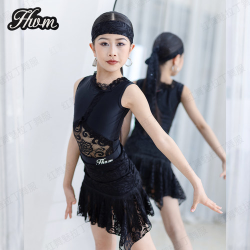 女童拉丁舞服夏季儿童练功训练服