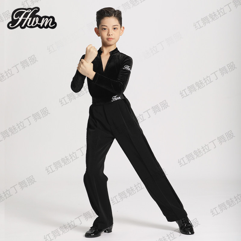 秋冬新款男童拉丁舞服长袖练功服