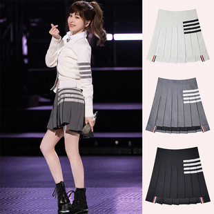 王心凌同款百褶裙套装衣服学院风裙子网球裙不显肚子宽褶带安全裤
