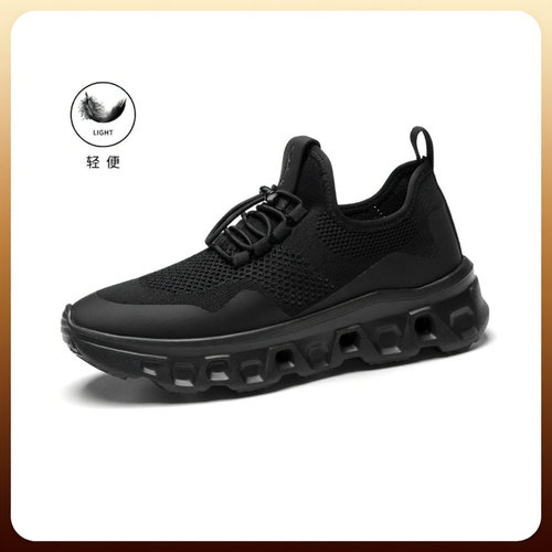 宾度正品男士休闲运动鞋25新品织物透气松紧带舒适轻便软底户外鞋