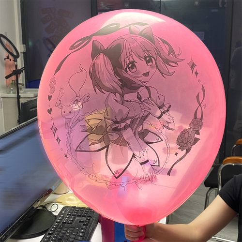 24寸长脖子印花气球水晶色looner动漫气球迷恋