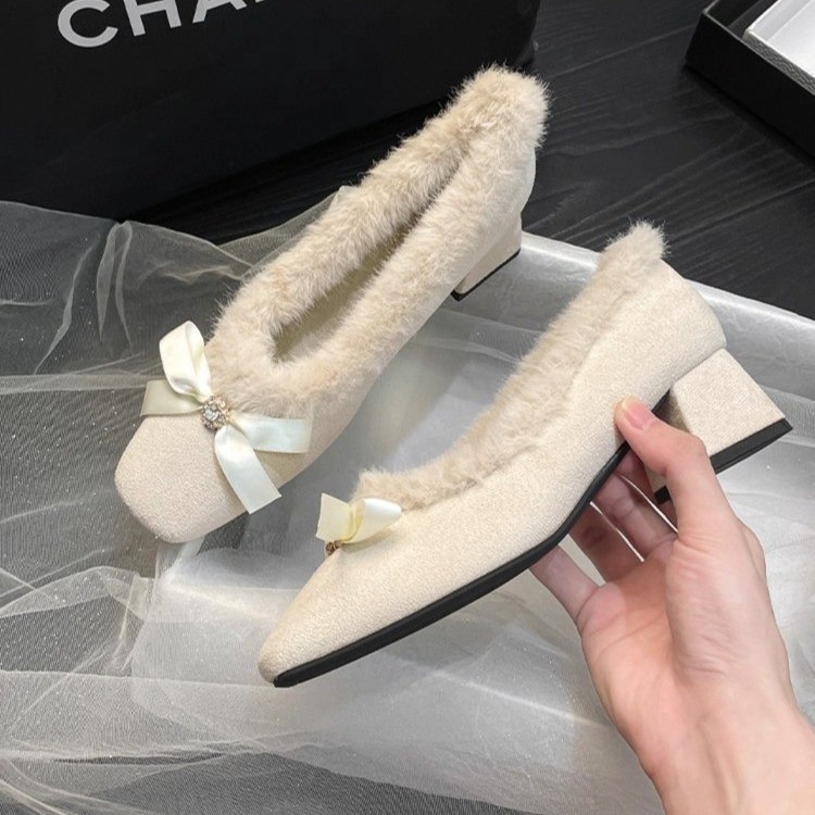 【现货送退货宝】毛毛高跟鞋女