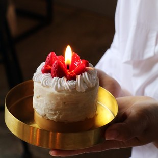 高级小众手工定制挤花奶油创意生日蛋糕香薰蜡烛可爱特别的礼物