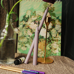 Time pharmacy莫兰迪灰紫色无烟无味烛台长杆蜡烛ins蜡烛装饰摆件