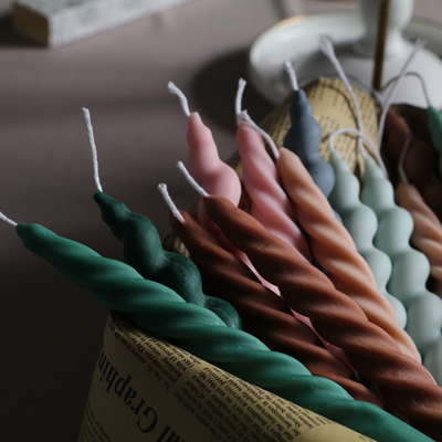 蜡烛淡香无味扭扭彩色生日