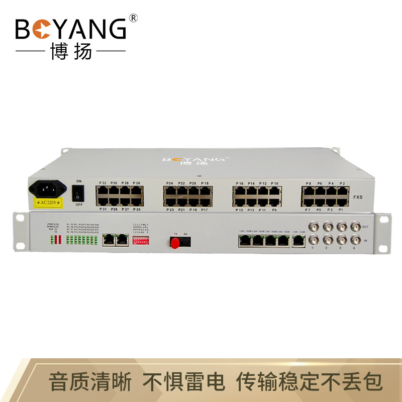 博扬（BOYANG)数字电话光端机32路电话语音对讲音频+2路物理隔离