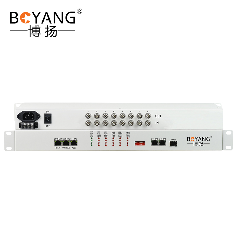 博扬（BOYANG）BY-8E1S IP网口 以太网转E1 反向协议转换器8E1反