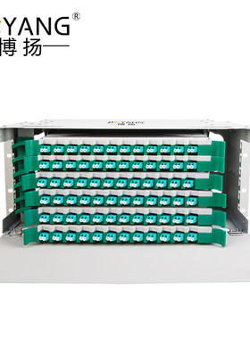 博扬 72口144芯ODF光纤配线架/子框/单元体满配LC万兆多模OM3双