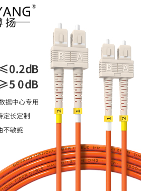 博扬（BOYANG）电信级光纤跳线sc-sc(UPC) 10米OM2多模双芯双工