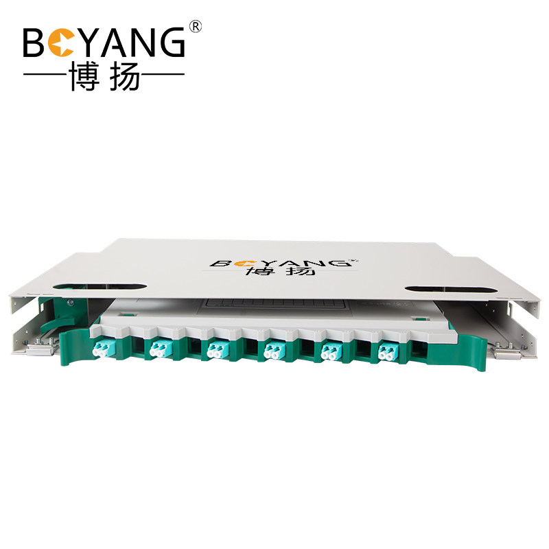 博扬 12口12芯odf光纤配线架/子框/单元体lc万兆多模om4双工12芯