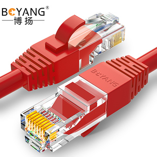 博扬 超五类网络跳线 非屏蔽千兆成品网线CAT5e(24AWG)无氧铜12米