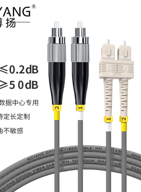博扬（BOYANG）BY-K15312M 电信级铠装光纤跳线fc-sc 15米多模双