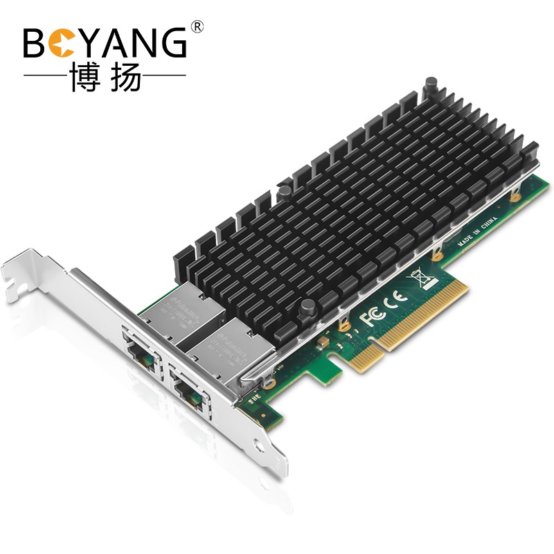 博扬 Intel英特尔X540芯片PCI-E X8万兆网卡双电口服务器10G电口