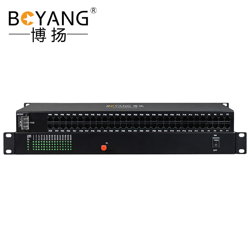 博扬（BOYANG）数字电话光端机 64路纯电话 RJ11接口FC双纤机架