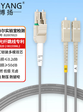 博扬 BY-K3152M 电信级铠装光纤跳线sc-lc 3米 多模双工 抗拉压防