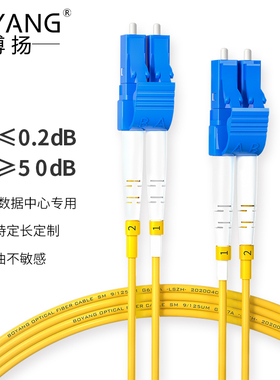 博扬 电信级光纤跳线LC-LC(UPC) 80米 单模双芯尾纤 BY-80052S