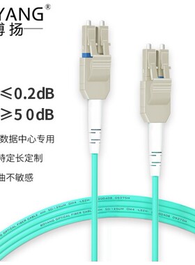 博扬 OM4万兆铠装光纤跳线LC-LC 35米 多模尾纤 一管双芯Uniboot