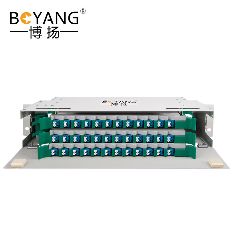 博扬 36口72芯odf光纤配线架/子框/单元体满配 lc单模双工推拉式