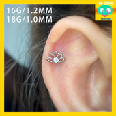16G 18G 莲花钻饰 CC猪弟家 钛合金耳钉耳骨钉耳窝钉内螺纹 通用