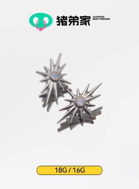 CC猪弟家 16G/18G 大号北极星 高抛光钛合金耳钉耳骨耳窝钉内螺纹