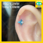16G 18G 雷射闪钻 CC猪弟家 钛合金耳钉耳骨钉耳窝钉内螺纹 通用
