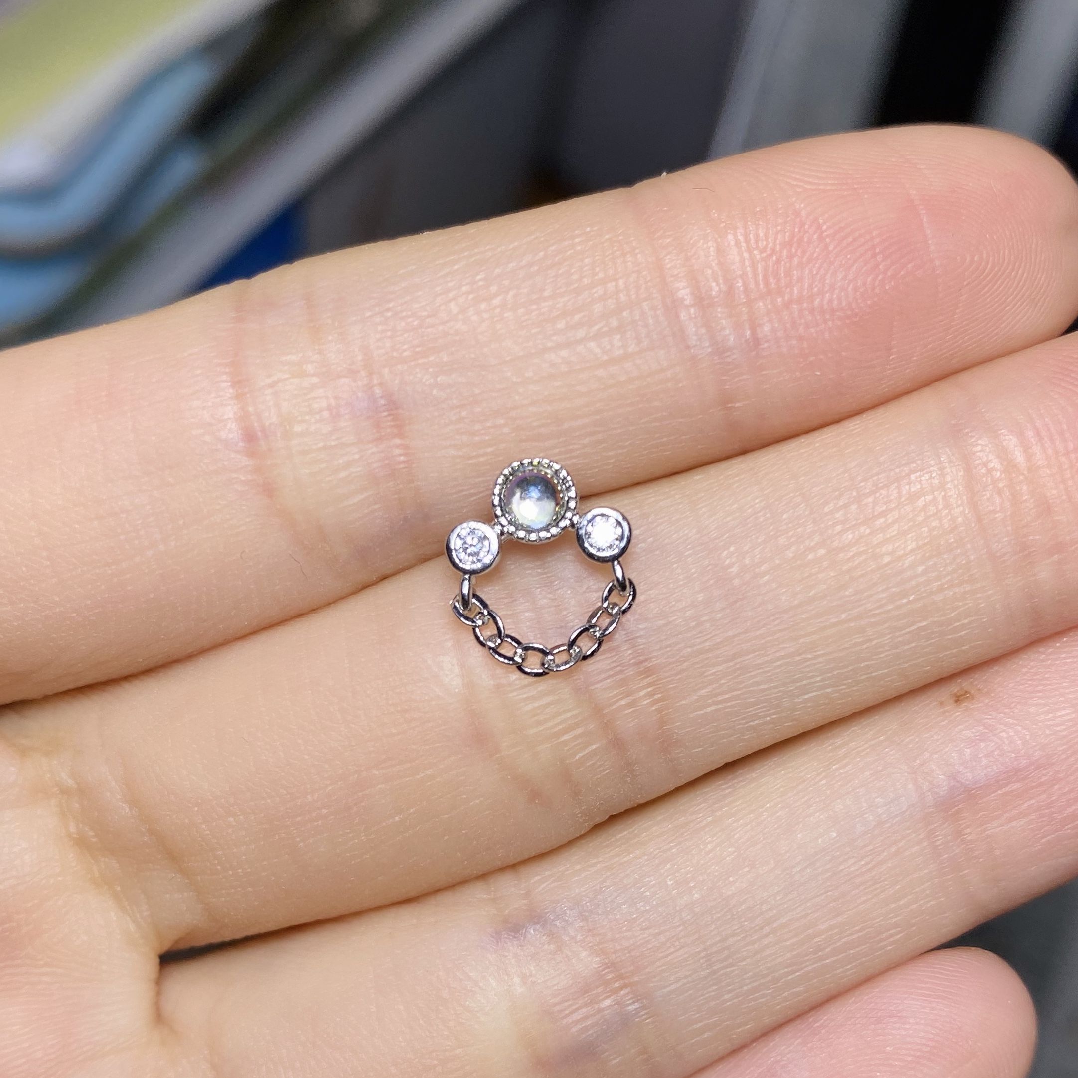 cctattoo弟家渐变银紫色耳骨钉