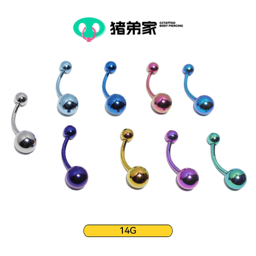 14g钛合金外螺纹阳极氧化脐钉