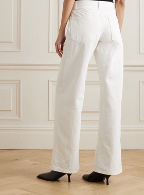 经典单品极简好搭R0W风直筒阔腿显瘦棉两色牛仔裤女