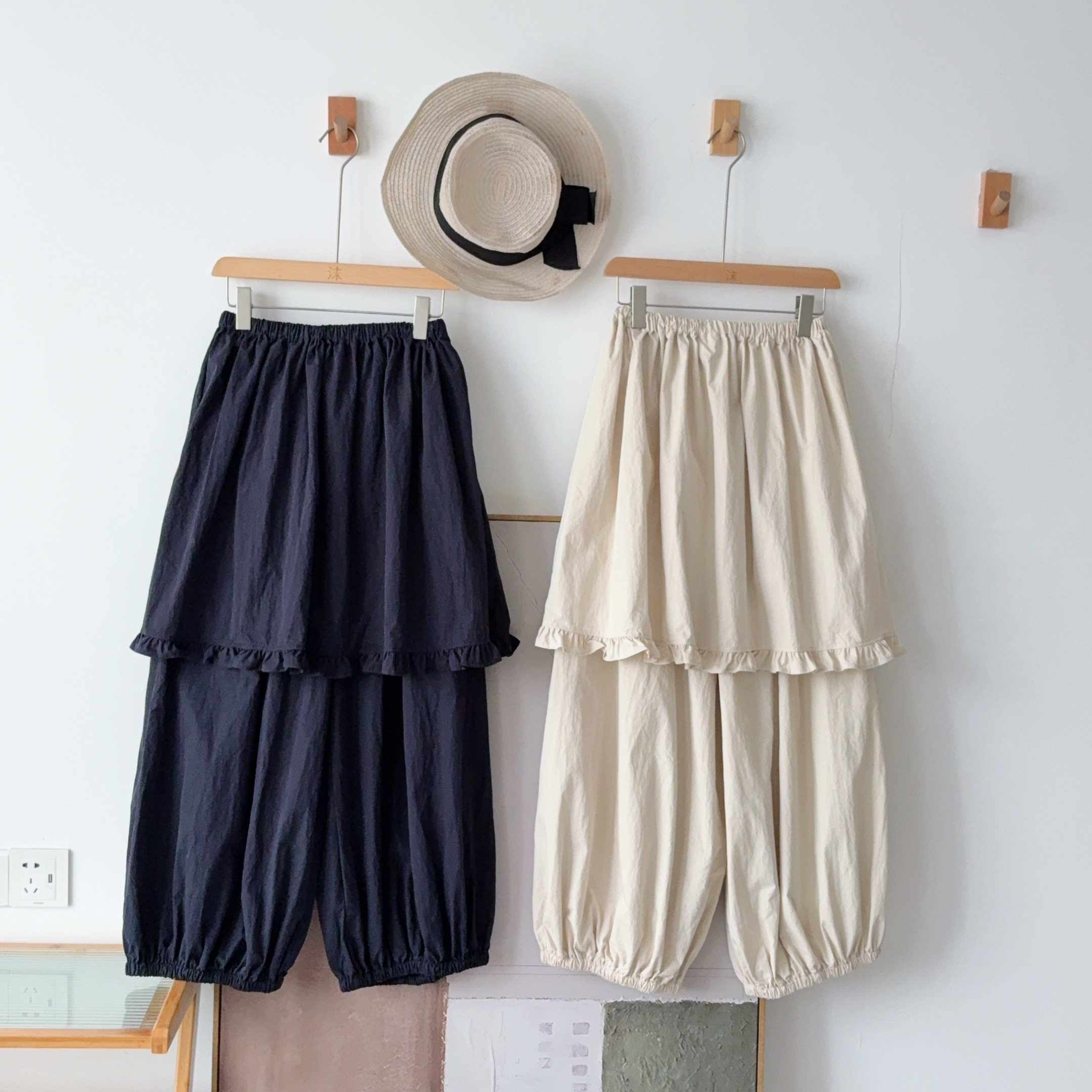 2025新 熊姑娘新设计款可脱两件套纯色百搭显瘦小众裤子休闲裤