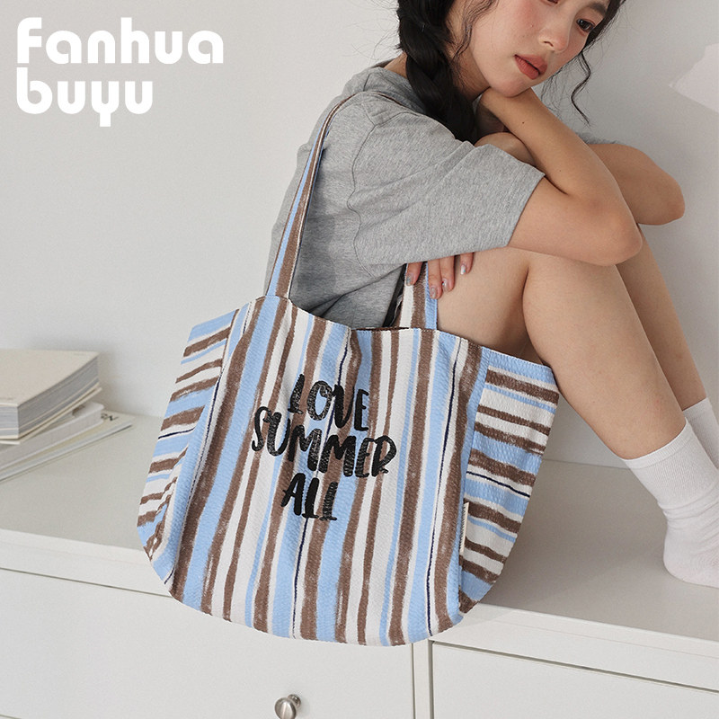 梵花不语美拉德帆布包大容量托特包旅游休闲手提包通勤包女单肩包,箱包皮具/热销女包/男包,托特包,淘宝优惠券,粉丝福利购,淘宝优惠卷