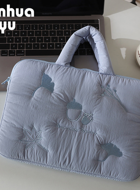 梵花不语新款刺绣笔记本电脑包女适用于苹果MacBook 14寸华为MateBook联想小新Air14平板11寸ipad收纳包