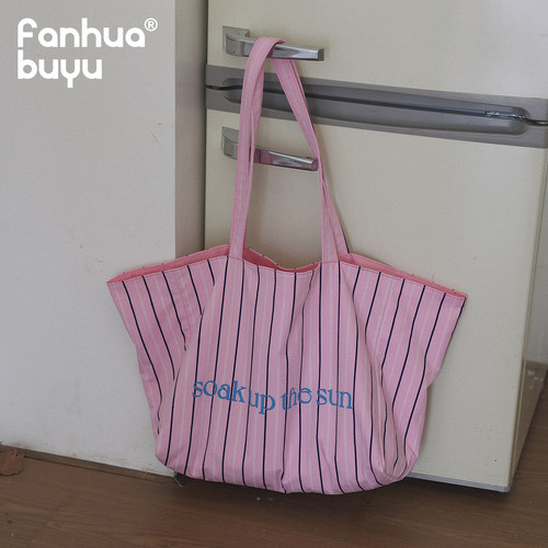 梵花不语时尚托特包单肩帆布包