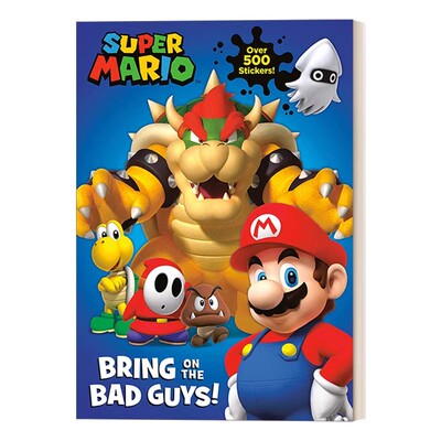 进口原版 Super Mario Bring on the Bad Guys! 超级马里奥 让坏人上场 儿童贴纸活动书 Courtney Carbone 英文版 进口英语原版