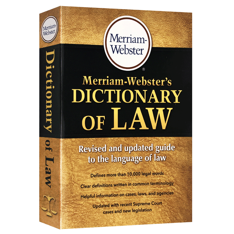 进口原版 韦氏法律词典 英文原版 Merriam Webster's Dictionary of Law 韦氏英英词典字典 进口工具书籍 搭Word Power Made Ea