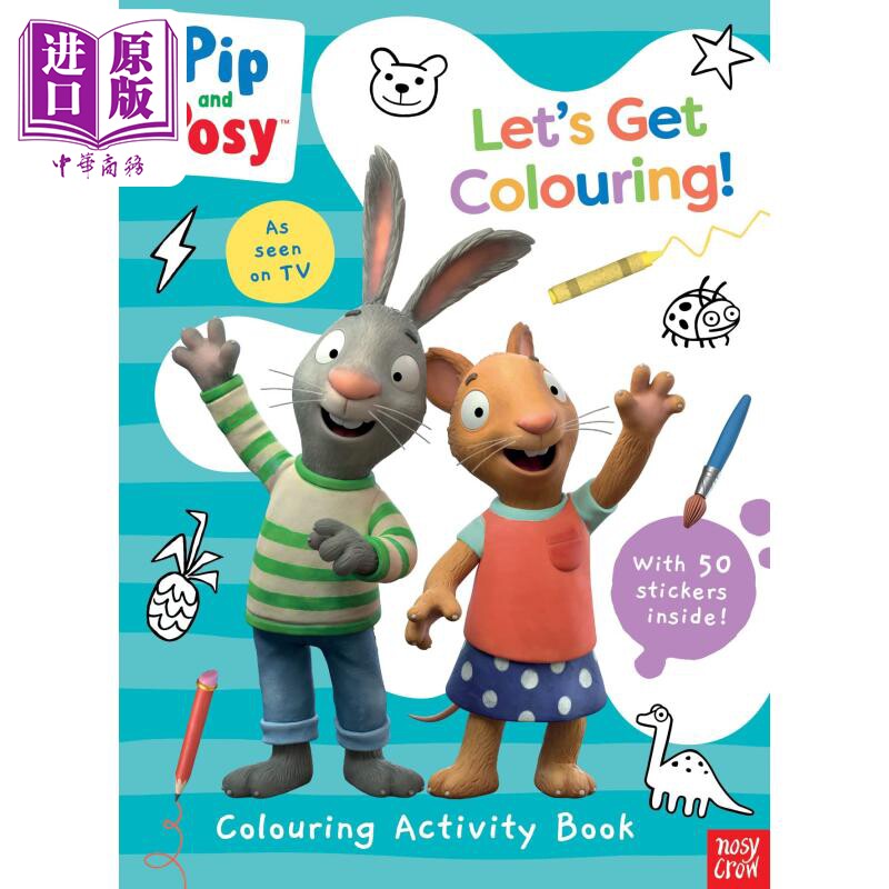 进口原版 *Pip and Posy: Let’s Get Colouring! 波西和皮普:一起来涂颜色 英文原版 进口图书 儿童绘本 涂色着色   Nosy Crow